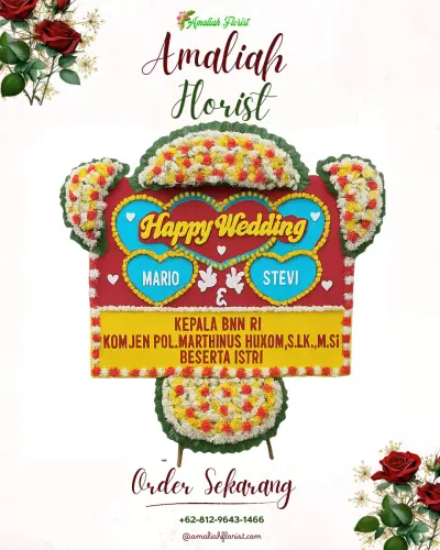 Karangan Papan Bunga Pernikahan di Munggu